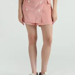 Elle Women Pink Solid Pure Cotton Skirt-image-43