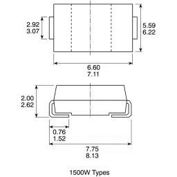 Vishay Bi-Directional TVS Diode 29.2 V Maximum Clamping Voltage Surface Mount, SMCJ18CA-E3/57T (Pack of 20) image 4
