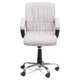 Ib basics White Leatherette Lavazi Low Back Home Office Desk Chair image 2