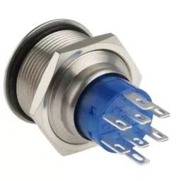 RS PRO Illuminated Push Button Switch Panel Mount 22.2 mm DPDT Green LED 250 V AC, 1759254 image 3