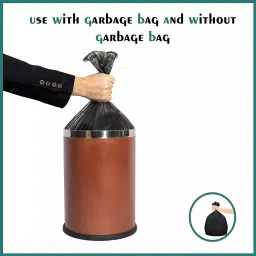 Grassland Open Top Dustbin Stainless Steel ‎Brown 12x28 inch 60 L, GSS1197 image 2