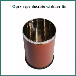 Grassland Open Top Dustbin Stainless Steel ‎Brown 12x28 inch 60 L, GSS1197 image 3