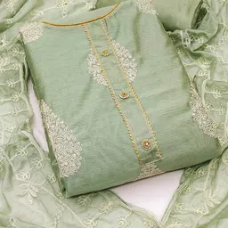SAINOOR Embroidered Semi-Stitched Dress Material-picture-26