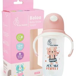 R for Rabbit Twin Handle Straw Sipper Pink - 300 ml-picture-44