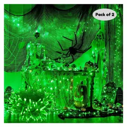 Bubble Trouble Green Led Serial Lights for Decoration String Lights for Home Decoration Fairy Lights Christmas Diwali Decoration Lights for Balcony Copper Wire Pixel Light 10 Meter Pack of 2-picture-12