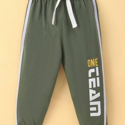 Zero Sinker Knit Full Length Lounge Pant Text Print - Olive-picture-38