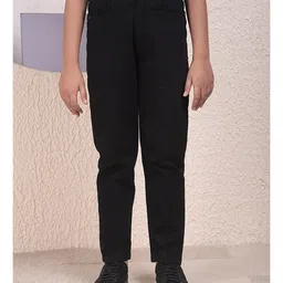 CRIMSOUNE CLUB Cotton Denim Solid Jeans - Black-picture-37