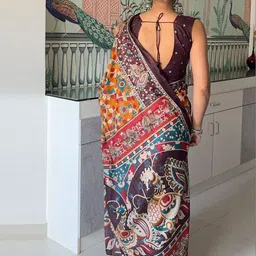 Anouk Rustic Ethnic Motifs Block Print Saree image 2