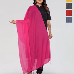Moda Rapido Selection Of 5 Lycra Tasselled Border Dupatta-image-67