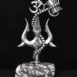 Exotic India Silver-Toned Trishul Idol Showpiece-image-19