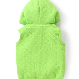 Babyhug Terry Knit Full Sleeves T-Shirt & Pant Set with Hooded Jacket Dino Print - Blue & Neon Green image 5