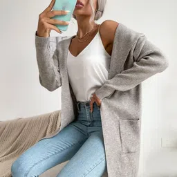 KPOP Women Striped Longline Cardigan-picture-36