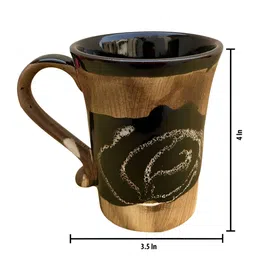 Divy Aarambh Stories Brown & Black 2 Pieces Textured Ceramic Glossy Mugs image 2