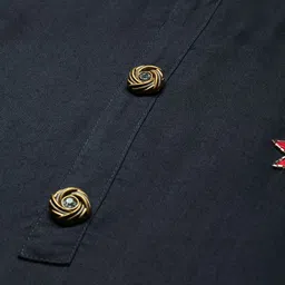 Blissta Women Charcoal Grey Embroidered Kurta with Palazzos image 2