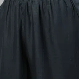 Blissta Women Charcoal Grey Embroidered Kurta with Palazzos image 3