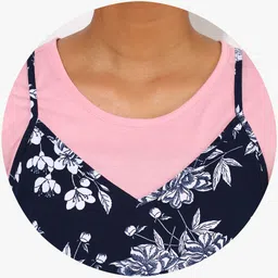 honey by pantaloons Navy Blue Coloured Printed Shift Dress With Top image 5