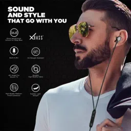 Nu Republic Squad M Wired Earphone with Mic X-Bass Tangle Free Volume Controls (Black) image 2