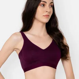 Clovia Purple Cotton T-Shirt Bra image 5