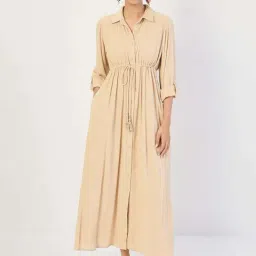 Femmella Beige Regular Fit Dress image 4