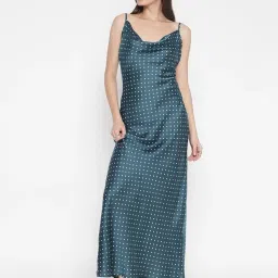 Guess Teal Printed Shoulder Strap Sleeveless A-line Dress image 5