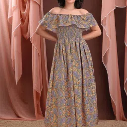 Purvaja Yellow Regular Fit Printed Dress image 5