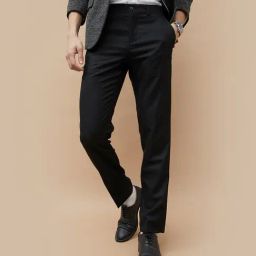 Code By Lifestyle Navy Regular Fit Texture Trousers-picture-48