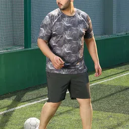 Instafab Plus Abstract Printed Round Neck Short Sleeves Regular Fit Sports T-Shirt image 2