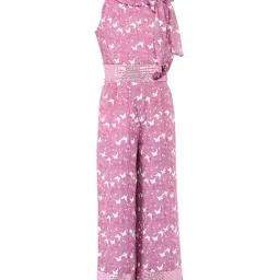 Cutecumber Kids Mauve Printed Jumpsuit-image-3