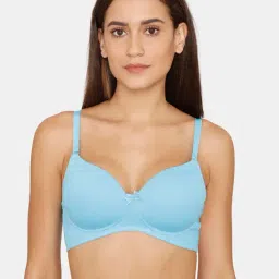 Zivame Aqua Blue Non Wired Padded T-Shirt Bra-picture-23