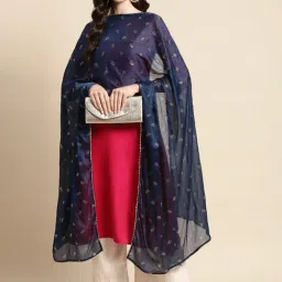 Saadgi Navy Embellished Dupatta-image-61