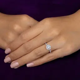 Ornate Jewels 925 Silver 0.36 Carat Round American Diamond Halo Ring for Women-image-44