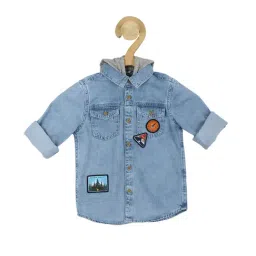 allen solly junior Allen Solly Kids Blue Printed Full Sleeves Shirt-picture-10