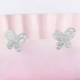 Mia by Tanishq Whimsical Wings Silver Stud Earrings for Women-picture-45