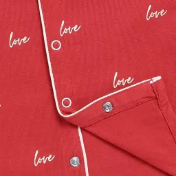 Clt.s Unisex Red Cotton Typography Co-ord Set image 5