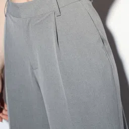 Only Grey Straight Fit High Rise Pants image 5