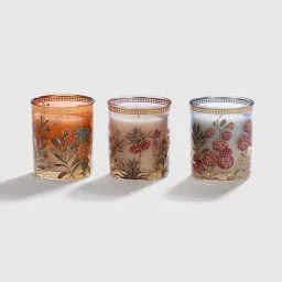 Pure Home and Living Multicolor Glass Filled Multi Fragrance Jar Candle - Set of 3 image 5
