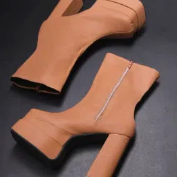 TRYME Women's Tan Casual Booties-picture-24