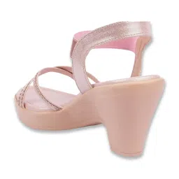 Shoetopia Kids Peach Sling Back Wedges image 5