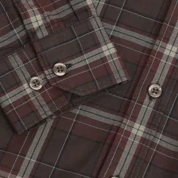 Arrow Sport Brown Cotton Slim Fit Checks Shirt image 5