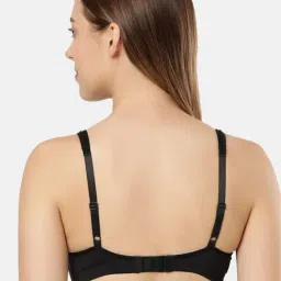 Jockey 1820 Black Wirefree Non Padded Nylon Full Coverage Mesh T-Shirt Bra With Adjustable Straps image 2