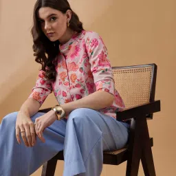 Winza Designer Peach Printed Top image 5