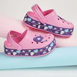 Fame Forever by Lifestyle Kids Pink & Blue Back Strap Clogs-picture-14