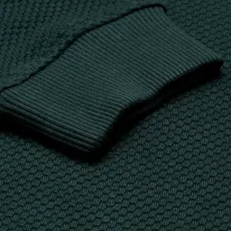 Allen Solly Boys Green Cotton Textured Sweatshirt image 5