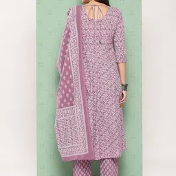 KALINI Women Ethnic Motifs Printed Empire Gotta Patti Kurta with Trousers & With Dupatta image 5