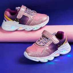 Fame Forever by Lifestyle Kids Pink & Purple Velcro Shoes-image-41