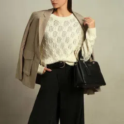 Vero Moda Off White Regular Fit Textured Sweater image 4