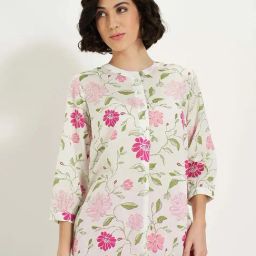 Akkriti by Pantaloons Off White Plain Tunic-picture-1