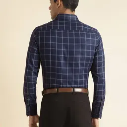 ANDAMEN Navy Regular Fit Check Shirt image 2