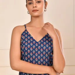 ELYRAA Ethnic Motifs Printed V-Neck Pure Cotton Kurti image 3