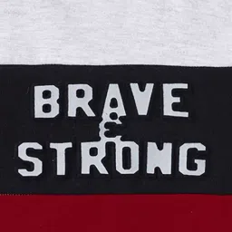 Ed-a-Mamma Kids Red & White Cotton Color Block Full Sleeves Sweatshirt image 4